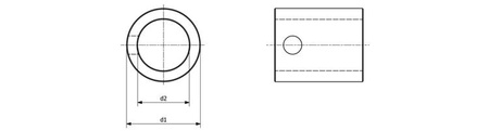 Reducing sleeve for position indicator, d1-20mm to d2-14mm, black