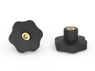 Sternknopf mit durchgehendem Gewindeeinsatz D-40mm M8