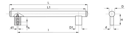 Uchwyt rurowy L - 338, D - 30, M6