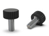 Knurled knob with threaded stem D-15mm M4 x 19mm