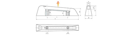 Držák tyčový s závitovými pouzdry L-110mm I-94mm M5