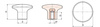 Mushroom knob with threaded bushing D-32mm M5