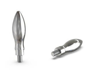 Drehgriff aus verchromtem Stahl D-16mm H-68mm h-50mm M6 x 10mm INOX