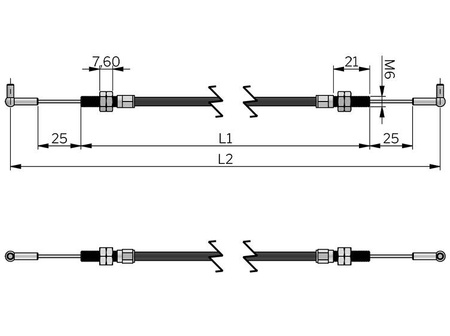 Verbindungsleisten für Druckknopfpunkte 1200 mm
