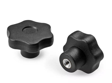 Hvězdicový knoflík s závitovou pouzdrou D-50mm M8, INOX