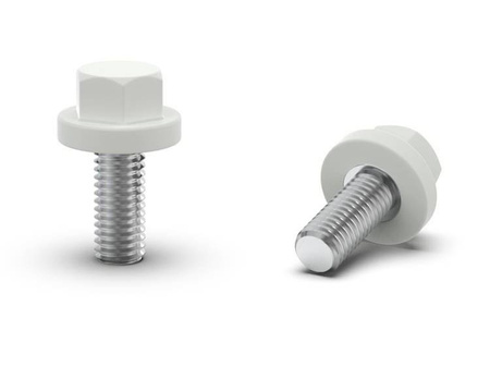 Pokrętło sześciokątne z trzpieniem gwintowanym D-14mm M5 x 12mm SZARY