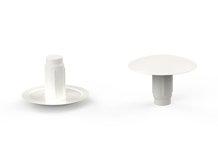 Dekorative Kappe zum Verschließen von Öffnungen D-15mm d-3mm S-6mm, weiß