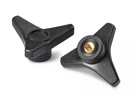 Three-arm knob with threaded bushing D-125mm (*) M18