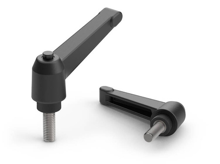 Adjustable lever with threaded pin and button R-43mm M6 x 50mm