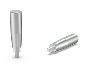 Drehgriff aus sandgestrahltem Stahl D-16mm H-58mm h-50mm M6 x 10mm