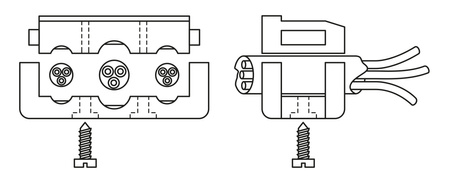 Listwa mocująca do odciążania kabli 3-otworowa (2ר7mm + 1ר10mm) - ze śrubami