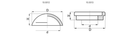 Kołpak maskujący D-14,5mm d-11,5mm H-4,7mm łączony z rozetką, RAL7037 