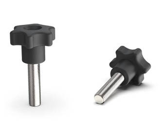 Hvězdicové kolečko s závitovým hřídelem D-40mm M6 x 20mm