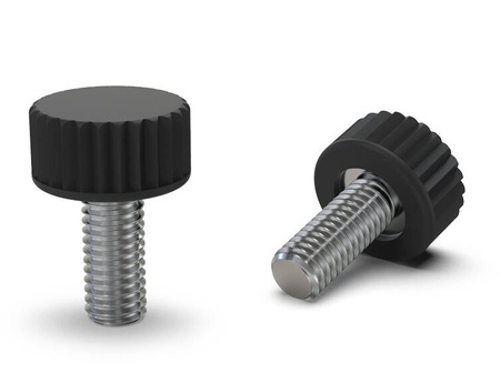 Knurled knob with threaded pin D-15mm M4 x 24mm