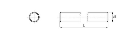 Threaded plastic rod M14 x 1000mm, DIN976-1 (DIN975)