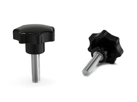 Star knob made of duroplast, according to DIN 6336, with threaded stud D-50mm M8.