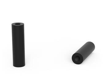 Distanční pouzdro z plastu d1-M2,5 L-12mm D-5mm, barva černá