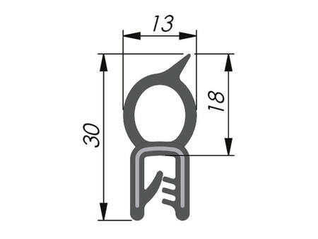 Uszczelka krawędziowa EPDM, uszczelnienie górne, 1,0-2,5mm, 2x50mb