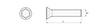 Flat countersunk head screw with internal hexagon M6 x 17mm, DIN 7991