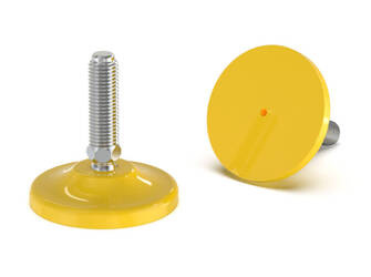 Schwenkbare Stahlfußplatte D-100mm, M24 x 125mm