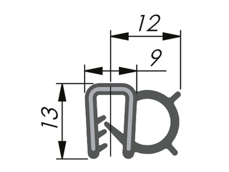 Uszczelka krawędziowa EPDM, uszczelnienie boczne, 1,0-3,0mm, 2x50mb, DIN EN 45545-2