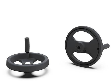 Koło ręczne z rękojeścią obrotową stałą D-100mm d1H7-12mm