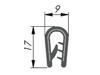 PVC okrajová ochrana, 9x17mm, 2,0-4,0mm, 100mb