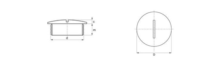 Uzavírací krytka d-M20 x 1,5mm, RAL7035 (světle šedá)