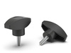 Flügelknopf mit Gewindestift und Abdeckung D-40mm, M6 x 46