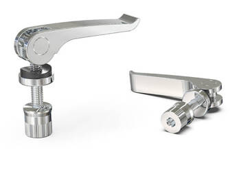 Dźwignia mimośrodowa z nakrętką R-63mm M6 x 16mm, srebrna