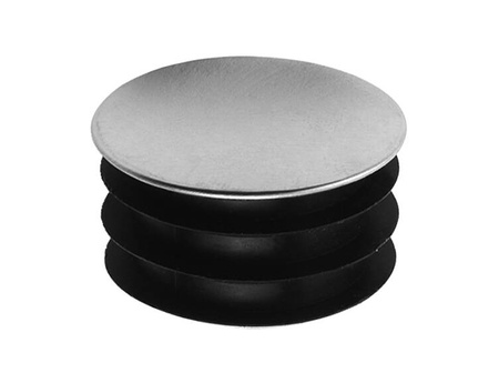 End cap with metal cover for round profiles D-50mm, 1.5mm