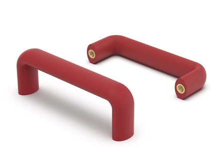 Vollbügelgriff mit Gewindebuchsen L-106,5mm I-94mm M5 rot.