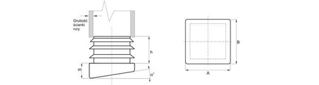 Angled sliding foot for rectangular profiles A-30mm B-15mm Angle-(10) 1.0mm-2.0mm