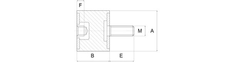 Vibroizolátor typ B; 45ShA; A=25 B=15; M6x18 - M6