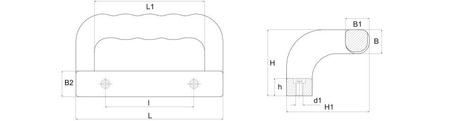 Aluminum handle with through holes L-160mm M8