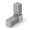 Angular connector for 2 square profiles (L type) A-20mm B-20mm, 2.0mm, black