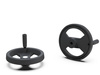 Handwheel with fixed rotating handle D-100mm d1H7-12mm