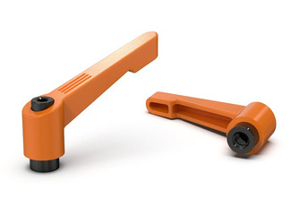 Adjustable lever made of zinc alloy with threaded bushing R-92mm M10, RAL2004 matte (orange)
