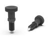 Feststellstift D-25mm d2-M12x1,5mm SW-14 d1-6mm mit Stahlstift, schwarz brüniert