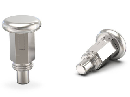 Arretierstift D-18mm d2-M10x1,0mm SW-10 d1-6mm mit Verriegelung