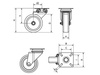 Swivel caster set, mounting plate, plain bearing, TPA wheel D-100mm a-27mm