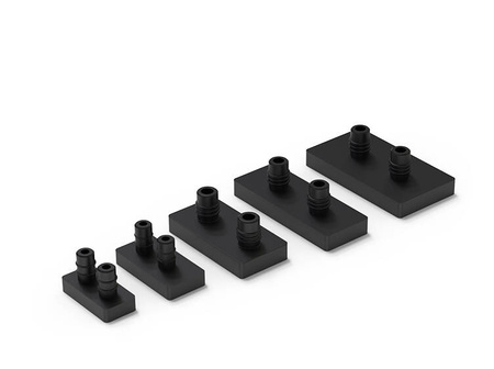 Doppelschieber mit Stiften A-50mm, B-27mm, h-6mm, Farbe Schwarz.