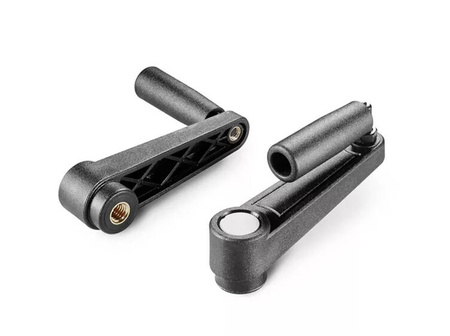 Korbka z rękojeścią obrotową składaną i tuleją gwintowaną R-140mm M12