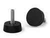 Rubber fixed foot with stainless steel pin D-39mm M8 x 56mm, INOX