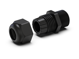 Kabelverschraubung d-M32 x 1,5mm SW-36, RAL9005 (tiefschwarz)