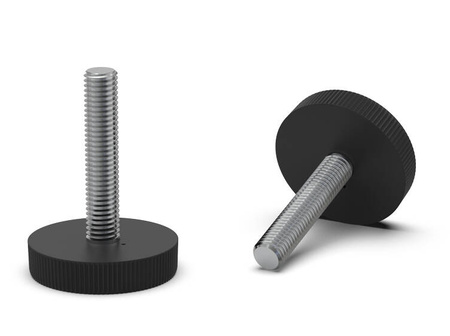 Knurled knob with threaded pin, without shoulder D-45; M10x40