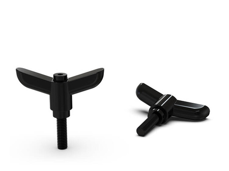 Flügelknopf aus Zinklegierung, mit Gewindestift, verstellbar D-50mm M5x32.