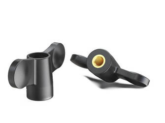 Butterfly knob with through threaded bushing D-55mm M8