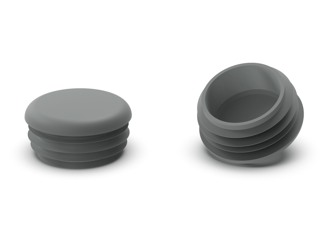 Zaślepka do profili okrągłych D-38mm, 1,0mm-2,5mm, RAL7042 (szary jasny)