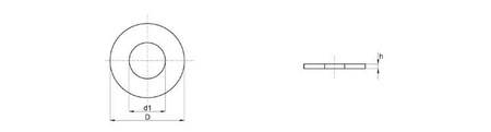 Podložka M3,5 D-8mm d-3,7mm h-0,5mm, DIN34815 (DIN125)